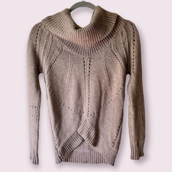 LOFT Sweaters - NWOT LOFT Tan Knit Wool Blend Sweater Thick Turtleneck Size XS